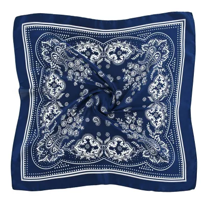 Women Fashion Geometric Cashew Printed Polyester Square Scarf