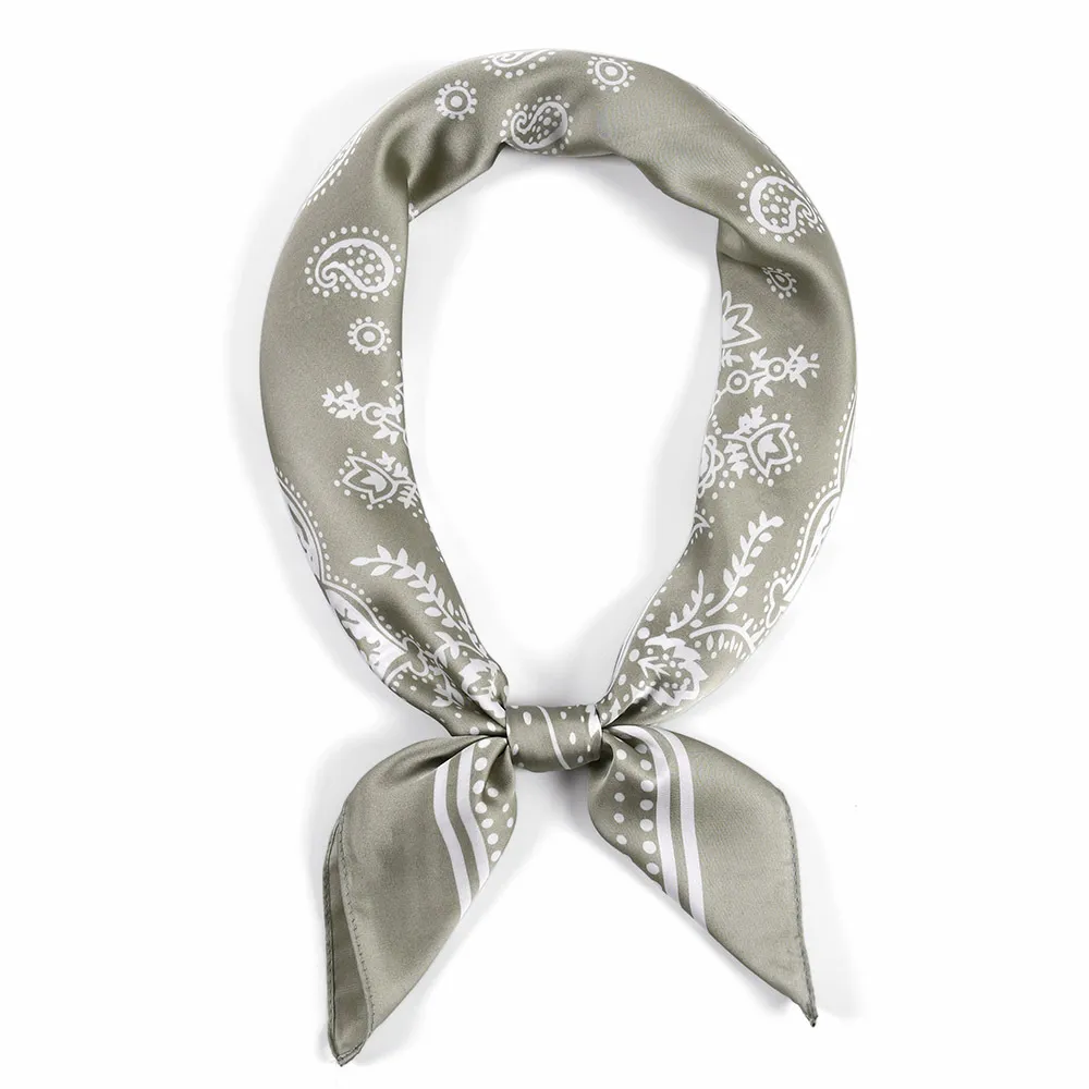 Women Fashion Geometric Cashew Printed Polyester Square Scarf