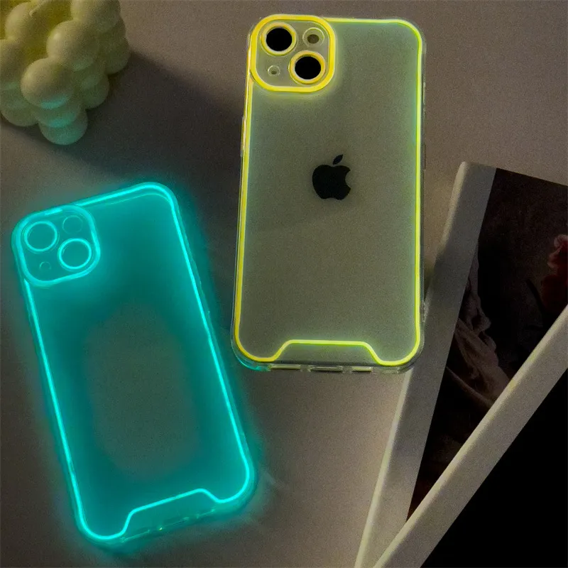 Simple Creative Fluorescent Line Silicone Apple Mobile Phone Protective Case