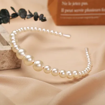 Women Pearl Princess Elegant Headwear Bridal Hair Accessories Vintage Headband