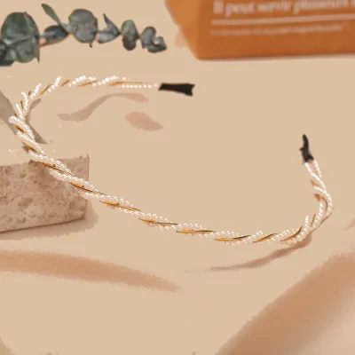 Women Pearl Princess Elegant Headwear Bridal Hair Accessories Vintage Headband