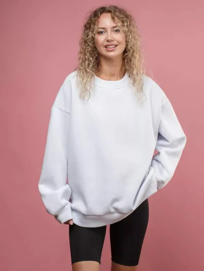 Autumn Winter Women Casual Loose Solid Color Round Neck Long Sleeve Pullover Sweatshirt