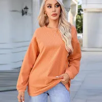 Women Fashion Casual Graphic Printing Round Neck Long Sleeve Sweatshirt