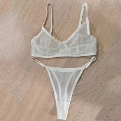 Women Sexy Mesh Perspective Bra Panties Set