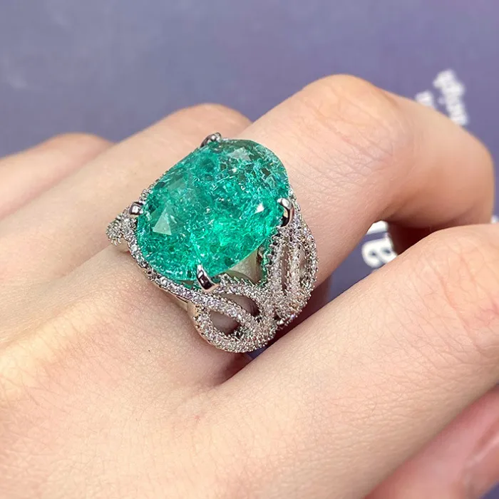 Women's Vintage Floral Multicolor Rhinestone Ring