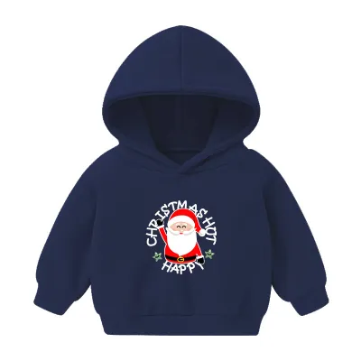 Kids Toddler Boys Girls Casual Cute Christmas Alphabet Print Fleece Long Sleeve Hoodies