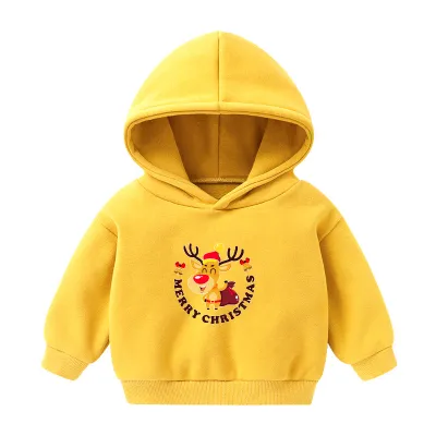 Kids Toddler Boys Girls Casual Cute Christmas Alphabet Print Fleece Long Sleeve Hoodies