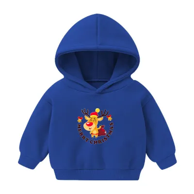 Kids Toddler Boys Girls Casual Cute Christmas Alphabet Print Fleece Long Sleeve Hoodies
