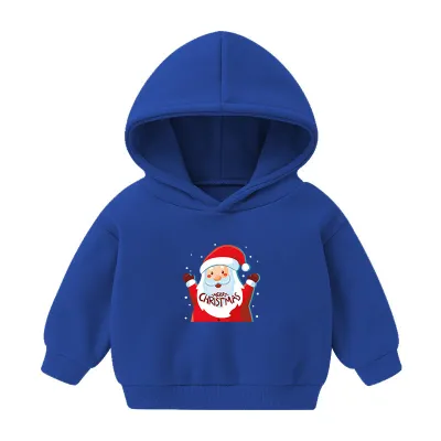 Kids Toddler Boys Girls Casual Cute Christmas Alphabet Print Fleece Long Sleeve Hoodies