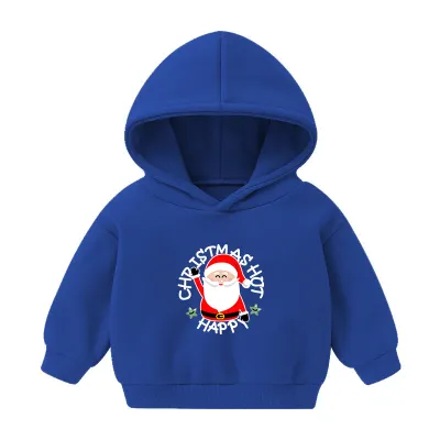 Kids Toddler Boys Girls Casual Cute Christmas Alphabet Print Fleece Long Sleeve Hoodies