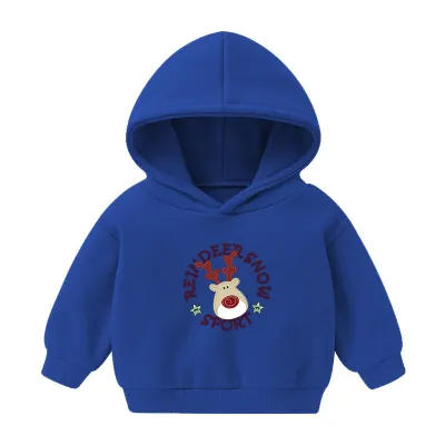 Kids Toddler Boys Girls Casual Cute Christmas Alphabet Print Fleece Long Sleeve Hoodies