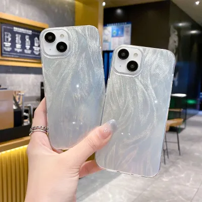 Funda protectora para teléfono móvil Apple de hilo de plumas sencilla y moderna para mujer