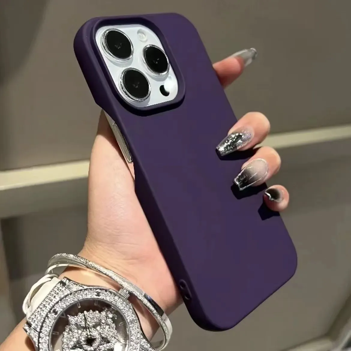 Simple Solid Color Silicone Anti-Drop Protective Case for Apple Phone