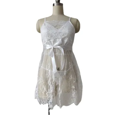 Women Fashion Sexy Plus Size Lace Perspective Sling Lingerie