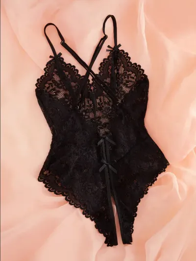 Women Fashion Sexy Lace See-Through Bra Set