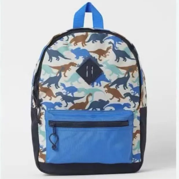 Kids Unisex Casual Cute Cartoon Dinosaur Print Canvas School Bag