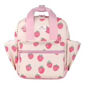 Kids Unisex Casual Cute Strawberry Print Canvas School Bag for Kindergarten