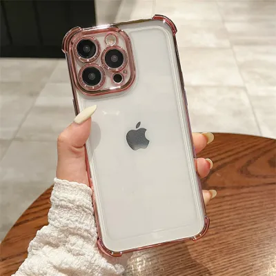 Women Fashionable Simple Drop-Resistant Electroplated Apple iPhone Protective Case