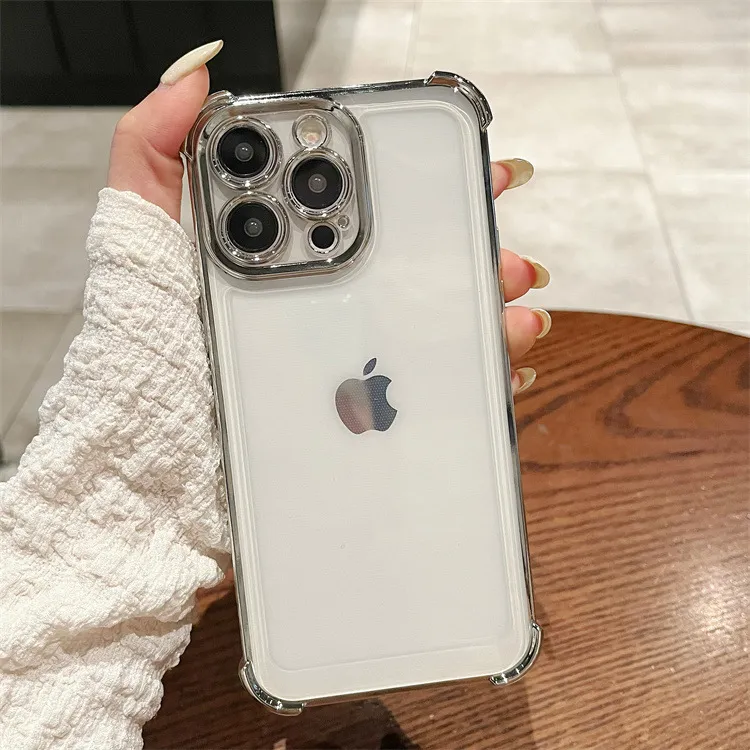 Women Fashionable Simple Drop-Resistant Electroplated Apple iPhone Protective Case