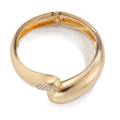 Fashion Spring Open Metal Smooth Water Drop Bangle