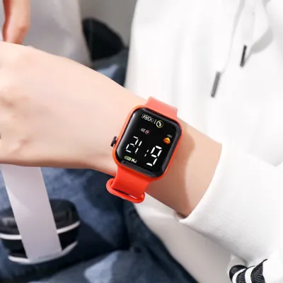 Rainbow Square Digital Sport Student Children Waterproof Electronic Watch