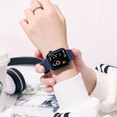 Rainbow Square Digital Sport Student Children Waterproof Electronic Watch