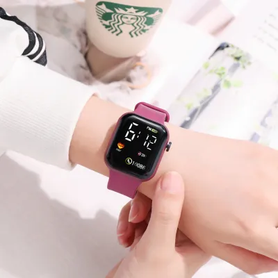 Rainbow Square Digital Sport Student Children Waterproof Electronic Watch