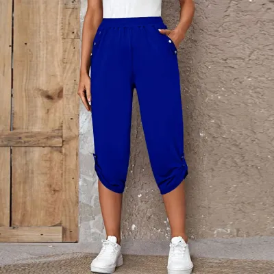Summer Fashion Casual Cropped Elastic Street Hipster Pants Women