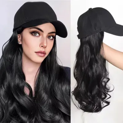 Women Star Fashion Long Curly Hair Hat Wig Can Be Dyed