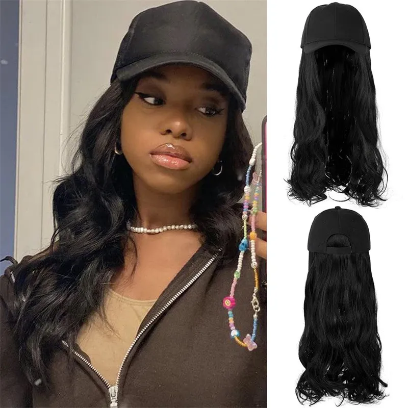 Women Star Fashion Long Curly Hair Hat Wig Can Be Dyed