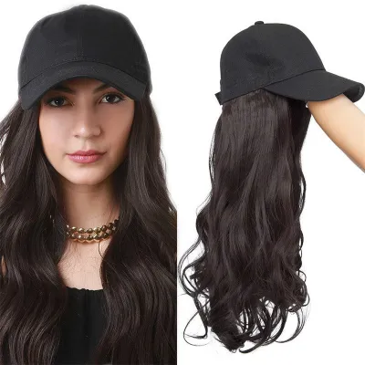 Women Star Fashion Long Curly Hair Hat Wig Can Be Dyed