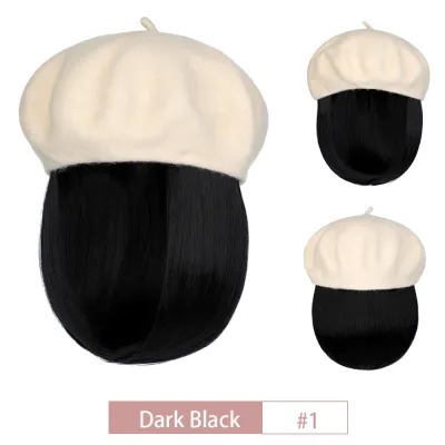 Women Fashion Short Straight Beret Wig Not Hot Dye