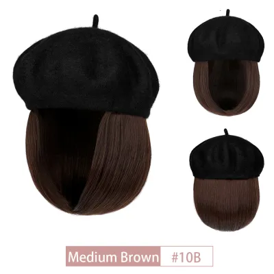Women Fashion Short Straight Beret Wig Not Hot Dye