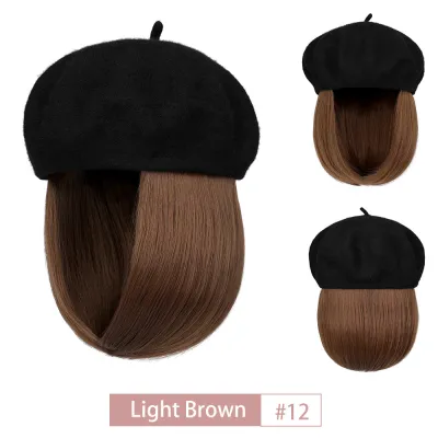 Women Fashion Short Straight Beret Wig Not Hot Dye