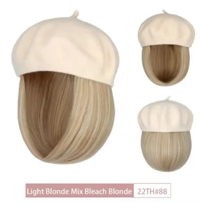 Women Fashion Short Straight Beret Wig Not Hot Dye
