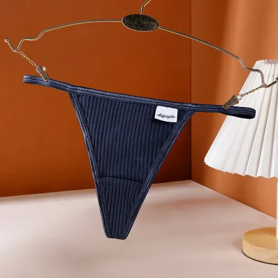 Women Fashion Sexy Solid Color Low Waist Threaded Panties