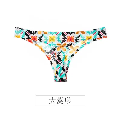 Women Fashion Sexy Leopard Floral Ice Silk Seamless Panties