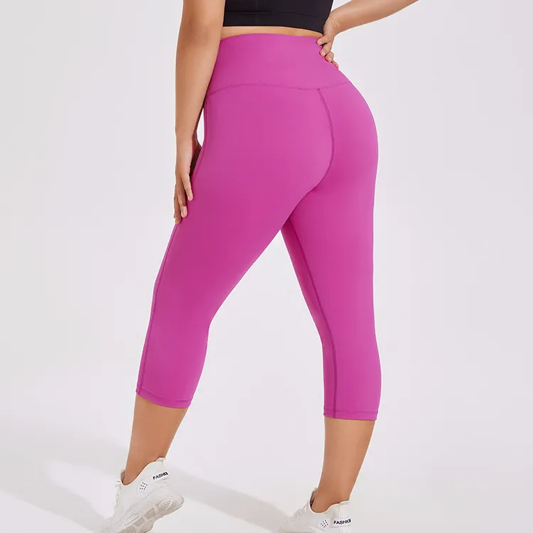 Women Plus Size High Waist Hip Lifter Casual Solid Color Yoga Pants