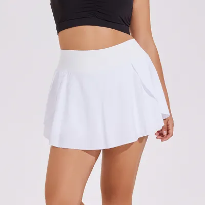 Women Casual Plus Size Anti-Running Sports Fitness Tennis Skirt