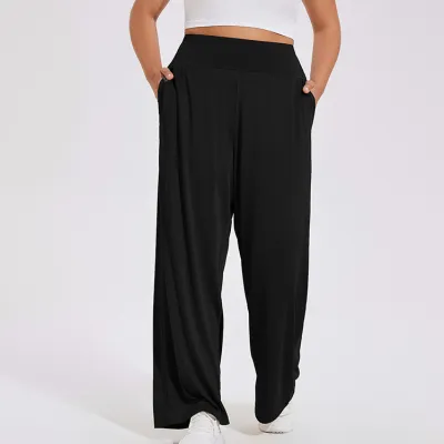 Women Plus Size High Waist Flared Yoga Pants Casual Sportswear