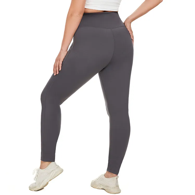 Women Plus Size High Waist Yoga Pants - Nylon Leggings