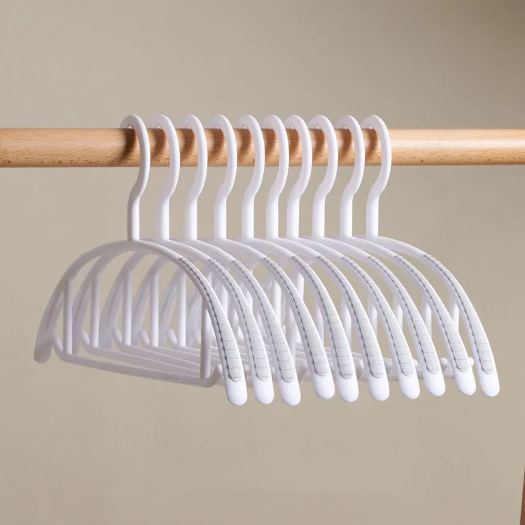 Household Rubber Semicircle Double Wide Narrow Shoulder Thick Anti-Skid Hangers 5Pcs-Dozen