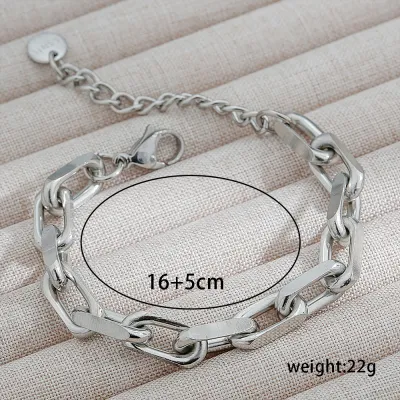 Women Fashion Thick Chain Stainless Steel Bracelet