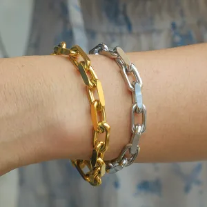 Women Fashion Thick Chain Stainless Steel Bracelet