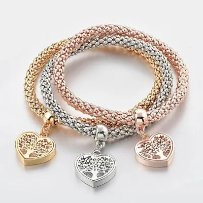 Women Fashion Creative Life Tree Diamond Pendant Bracelet