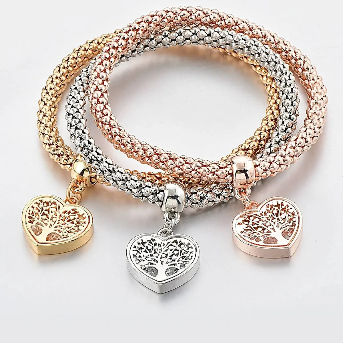 Women Fashion Creative Life Tree Diamond Pendant Bracelet