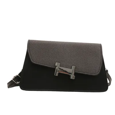 Women Fashion Flap Lock Crossbody Bag PU Street Trend Medium