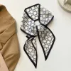 Check Floral Silk Scarf Hair Band