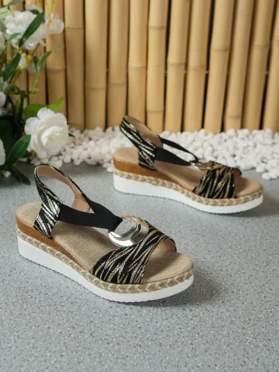 Women's Plus Size Peep Toe Heel Sandals PU Upper Rubber Sole