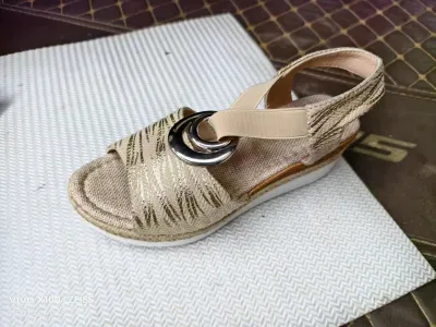 Women's Plus Size Peep Toe Heel Sandals PU Upper Rubber Sole